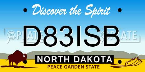 D83ISB North Dakota License Plate