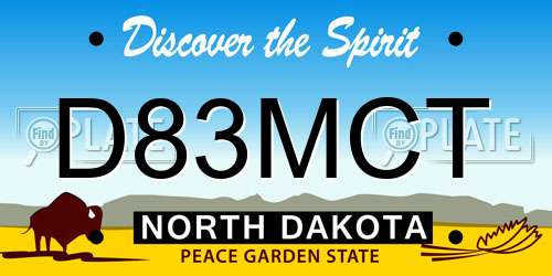 D83MCT North Dakota License Plate