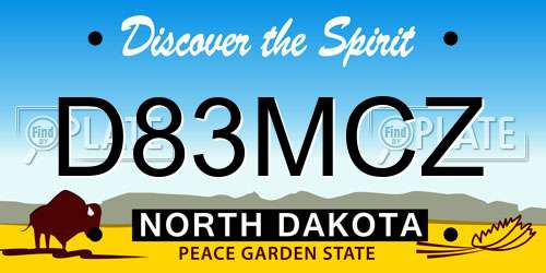 D83MCZ North Dakota License Plate