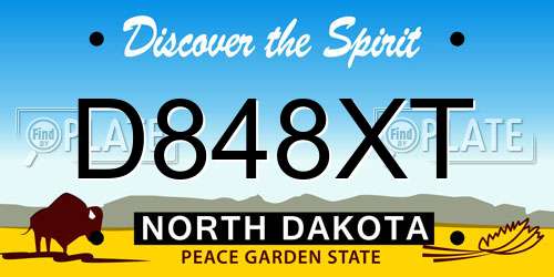 D848XT North Dakota License Plate