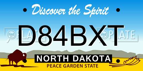 D84BXT North Dakota License Plate
