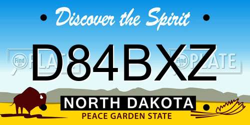D84BXZ North Dakota License Plate