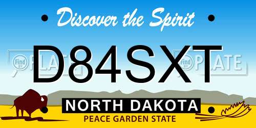 D84SXT North Dakota License Plate