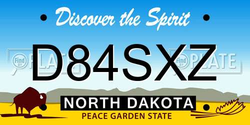 D84SXZ North Dakota License Plate