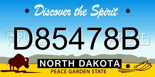 D85478B North Dakota License Plate