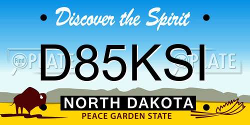 D85KSI North Dakota License Plate