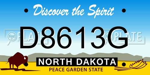 D8613G North Dakota License Plate