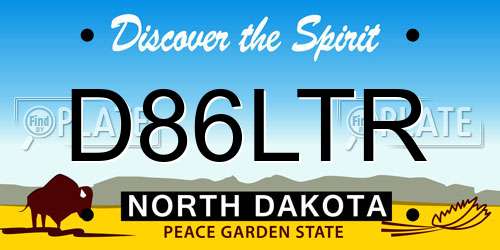 D86LTR North Dakota License Plate