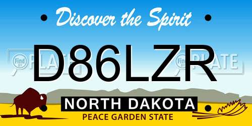 D86LZR North Dakota License Plate