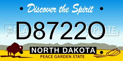 D8722O North Dakota License Plate