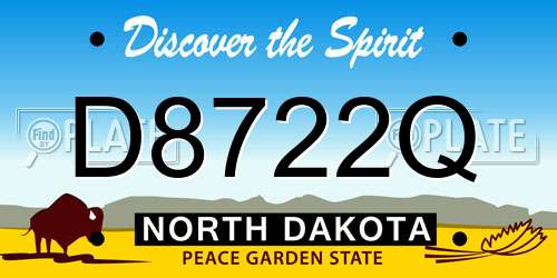 D8722Q North Dakota License Plate