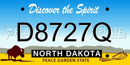 D8727Q North Dakota License Plate