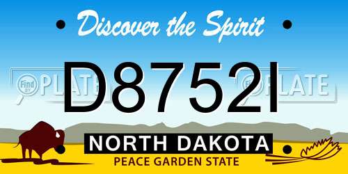 D8752I North Dakota License Plate