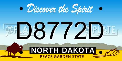 D8772D North Dakota License Plate