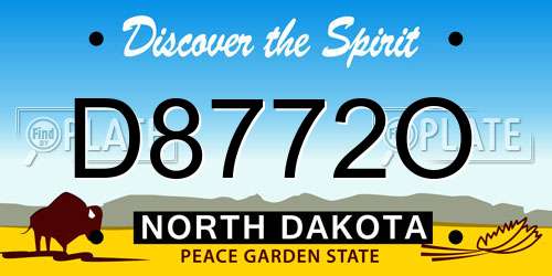 D8772O North Dakota License Plate