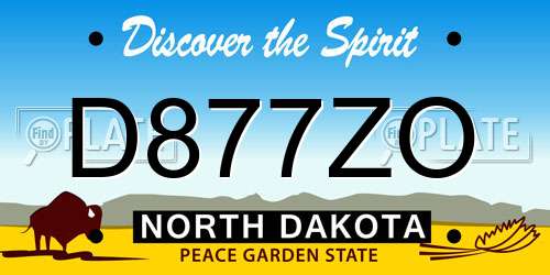 D877ZO North Dakota License Plate