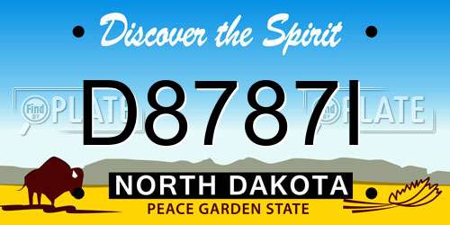 D8787I North Dakota License Plate