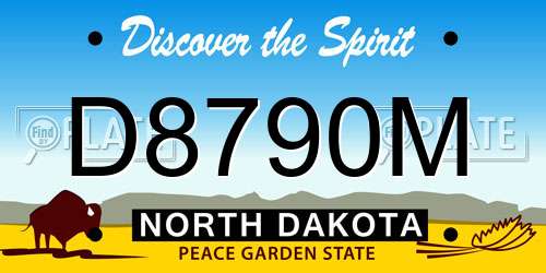 D8790M North Dakota License Plate