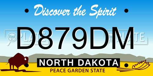 D879DM North Dakota License Plate