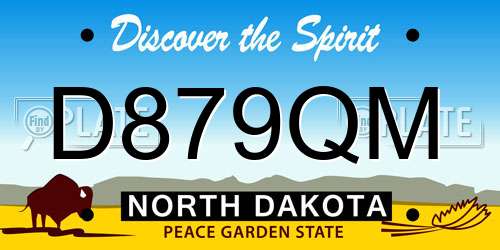 D879QM North Dakota License Plate