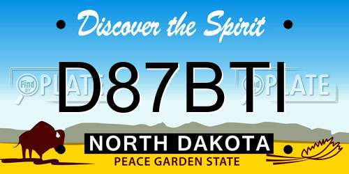 D87BTI North Dakota License Plate