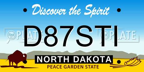 D87STI North Dakota License Plate