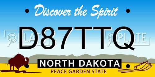 D87TTQ North Dakota License Plate