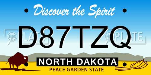 D87TZQ North Dakota License Plate