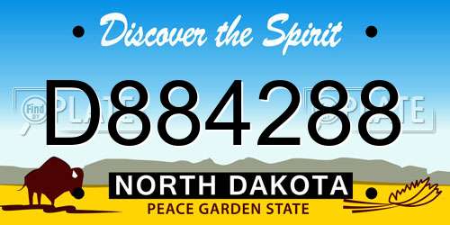 D884288 North Dakota License Plate