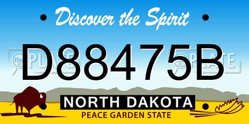 D88475B North Dakota License Plate
