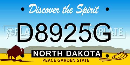 D8925G North Dakota License Plate