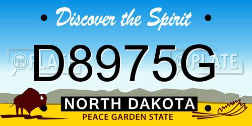 D8975G North Dakota License Plate
