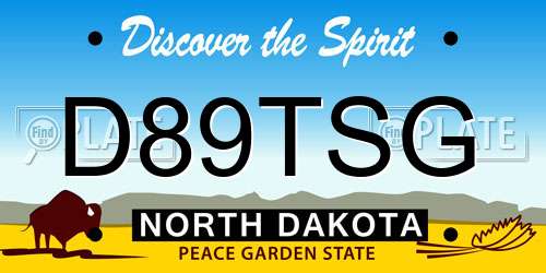 D89TSG North Dakota License Plate