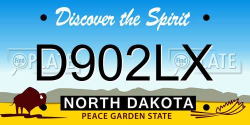 D902LX North Dakota License Plate