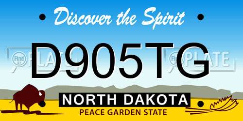 D905TG North Dakota License Plate