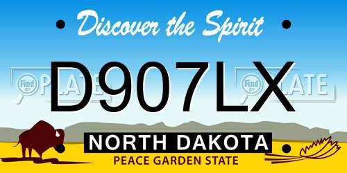 D907LX North Dakota License Plate