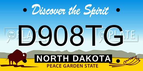 D908TG North Dakota License Plate