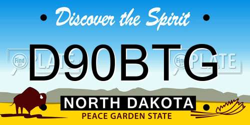 D90BTG North Dakota License Plate