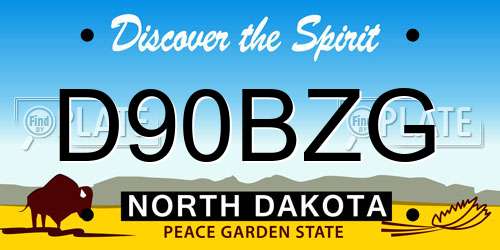 D90BZG North Dakota License Plate
