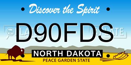 D90FDS North Dakota License Plate