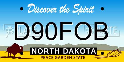 D90FOB North Dakota License Plate