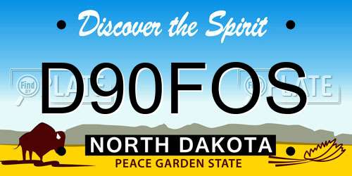 D90FOS North Dakota License Plate