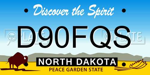 D90FQS North Dakota License Plate