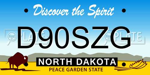 D90SZG North Dakota License Plate