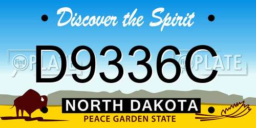D9336C North Dakota License Plate