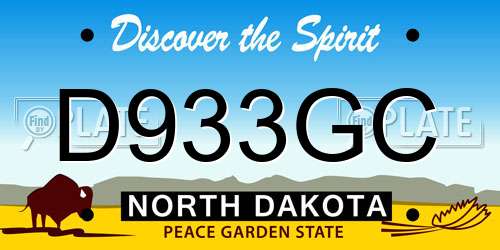 D933GC North Dakota License Plate