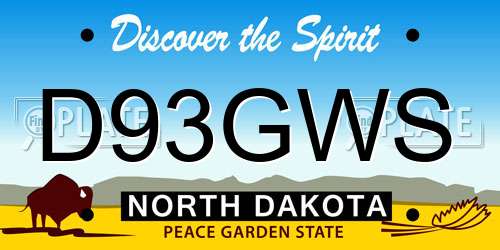 D93GWS North Dakota License Plate