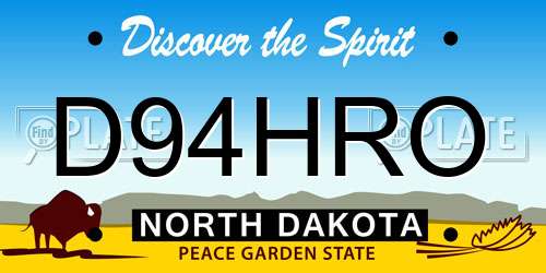 D94HRO North Dakota License Plate