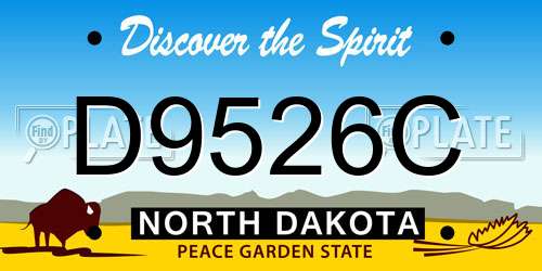 D9526C North Dakota License Plate