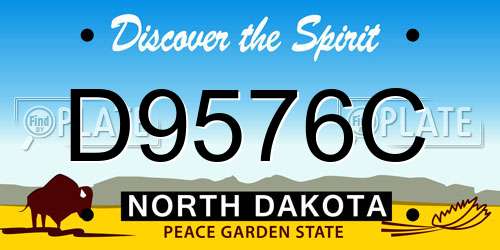 D9576C North Dakota License Plate